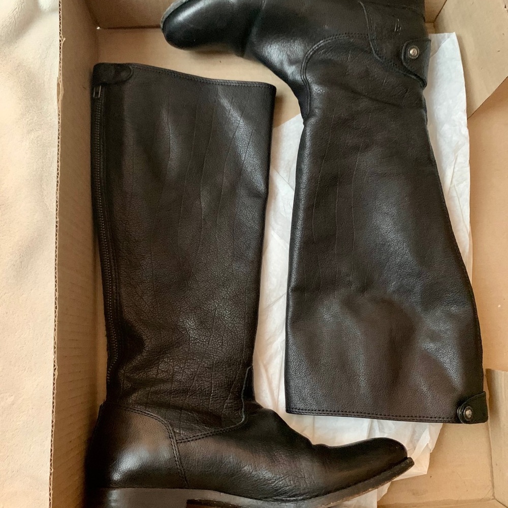 Black Melissa Back Snap Frye Boots